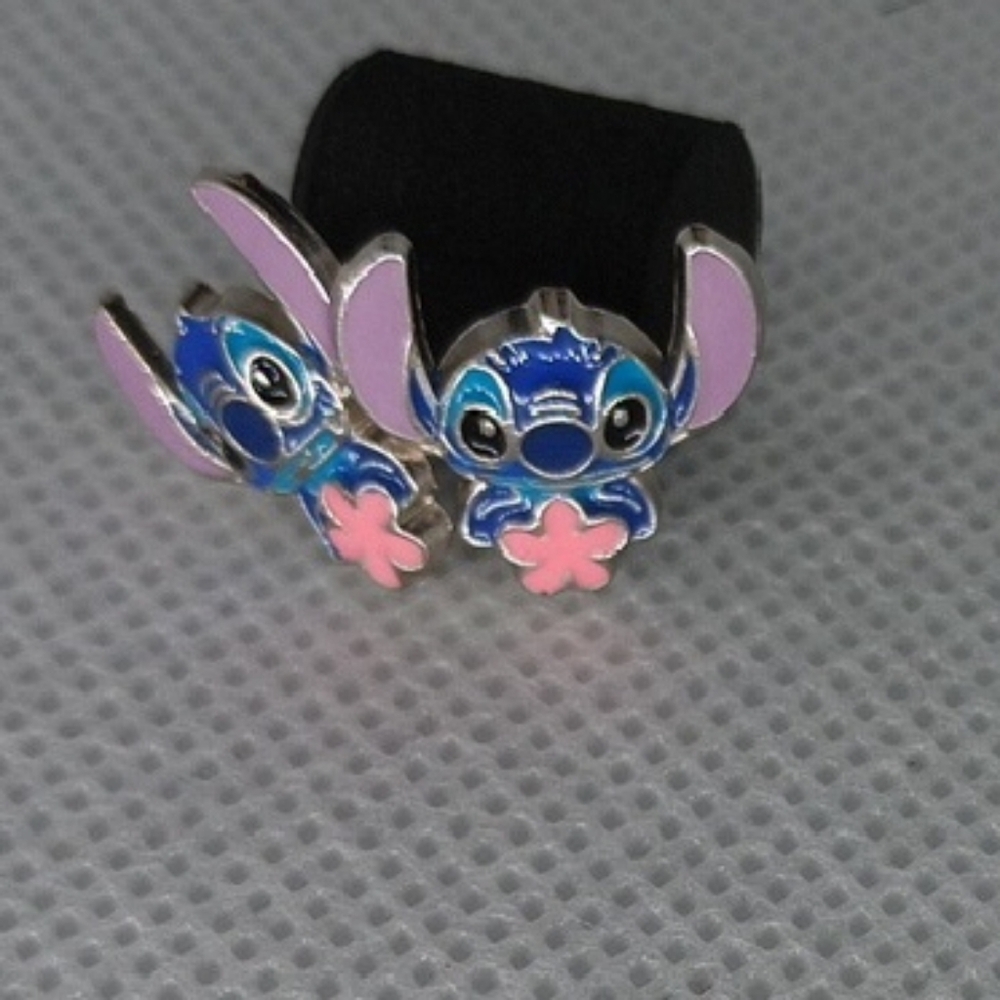 Blue and Pink Stitch Jewelry Earrings